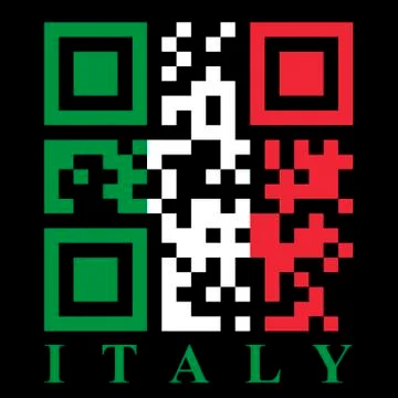Italian qr code flag Stock Illustration