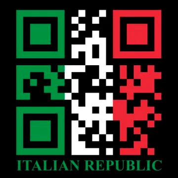 Italian qr code flag Illustrazione stock