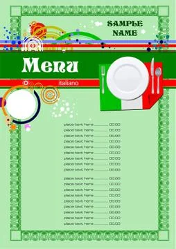 Italian restaurant (cafe) menu Stock Illustration