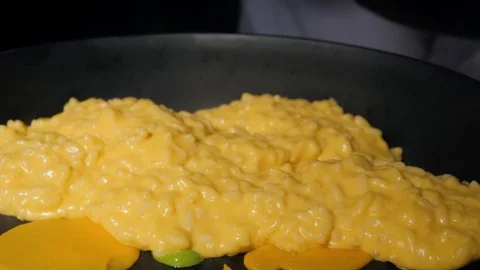Italian risotto with pumpin and parmesan in modern restaurant, chef served high Stockbeeldmateriaal 119074149