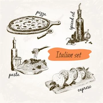 Italian set Stock Illustration