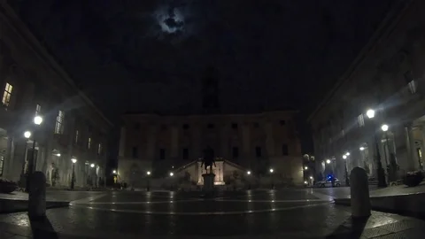 Italian Streets with Moon Video stock 101001804
