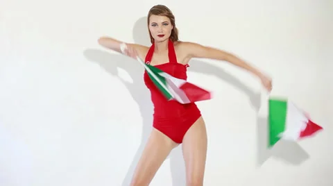 Italian supporter dancing with flags Stock Footage 39621512