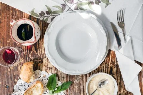 Italian table set Stock Photos