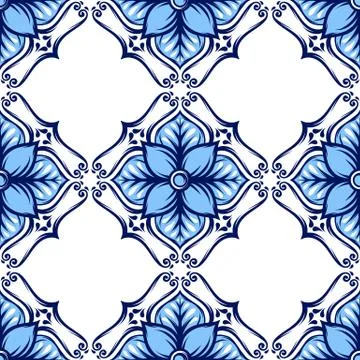 Italian tile pattern. Ethnic folk ornament. イラスト素材