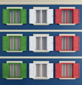 Italian windows Stock Illustration