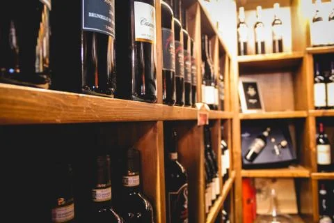 Italian Wine Store Stock Photos