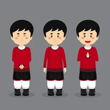 Italians Character with Various Expression Stock Illustration