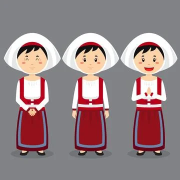 Italians Character with Various Expression Stock Illustration