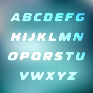 Italic font. Rounded letters. Vector alphabet. Stock Illustration