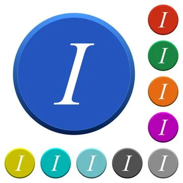 Italic font type beveled buttons Ilustración de archivo