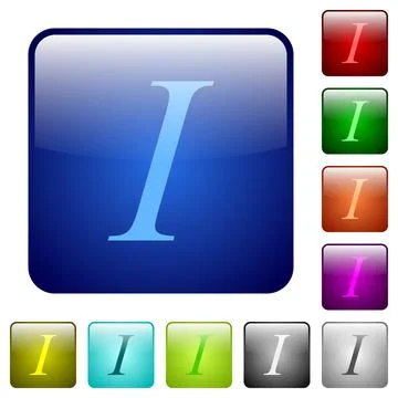 Italic font type color square buttons Ilustración de archivo