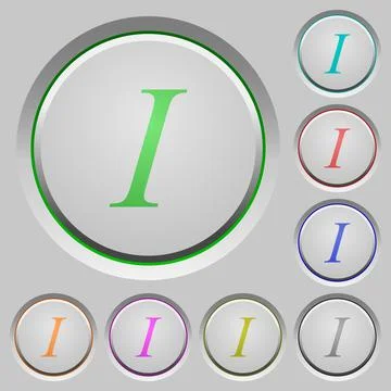 Italic font type push buttons Illustrazione stock