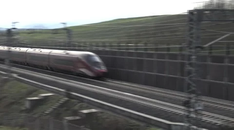 Italo train on the go. Video stock 61006550