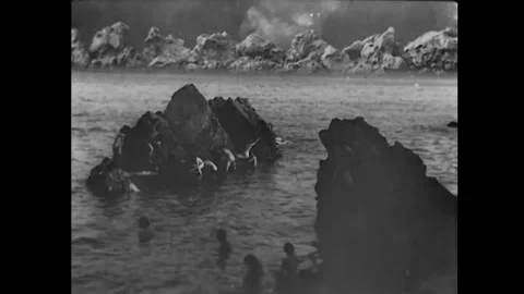 ITALY - 1911 - in this silent drama, while Dante and Virgil are ferried to the Stock Footage 337889456