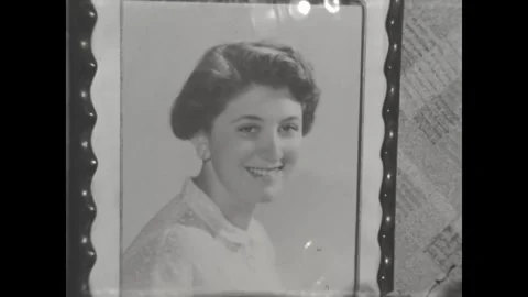 Italy 1949, An Old Black and White Photo of a Woman Stock Footage 265201210