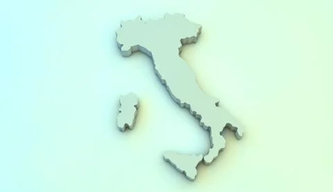 Italy 3d map Stock Illustration