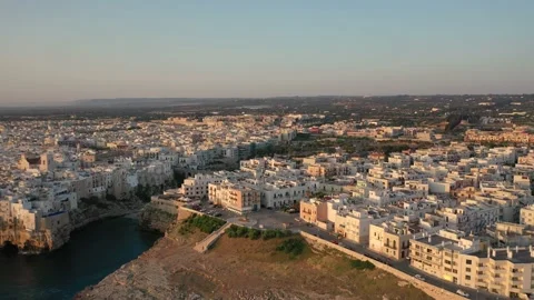 Italy. 4K Aerial video from drone to beach Lama Monachile,Polignano a Mare Stock Footage 150155053
