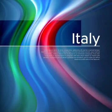 Italy abstract flag background. Abstract italian flag blue sky, brochure design Stock Illustration