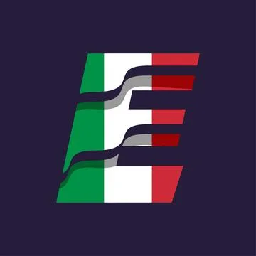 Italy Alphabet Flag E Stock Illustration