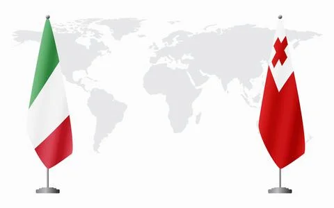 Italy and Tonga flags for official meeting 스톡 일러스트