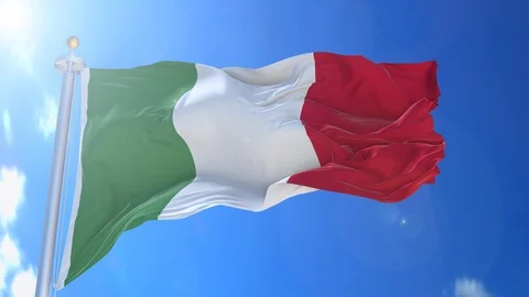 Italy animated flag pack in 3D and isolated background Stock Footage 119929861