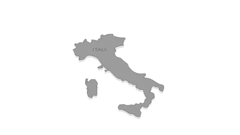 Italy animated map with alpha channel. | Stock Video | Pond5