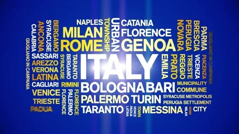 italy animated word cloud,animation Citi... | Stock Video | Pond5
