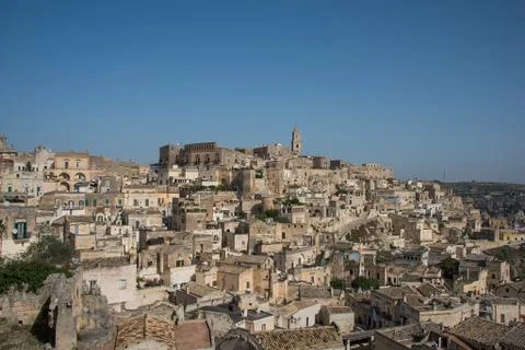 Italy, Basilicate, Matera, High angle view of ancient town Stock Photos