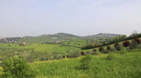 Italy Bologna Tuscany summer fields Stock Footage
