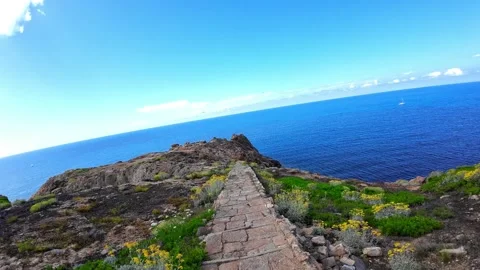 Italy-Capel e Rosso last part walking path Giglio Island 4K Stock Footage 244595851
