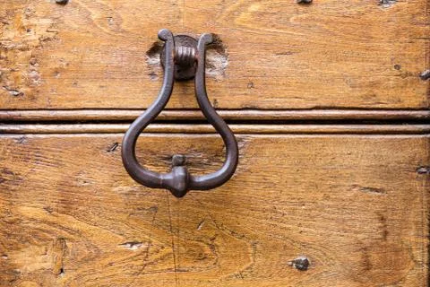 Italy: Close up of rustic old door Stock Photos