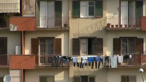 Italy - clothesline Stock Footage 12114628