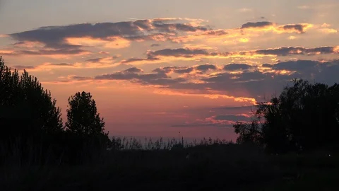 Italy clouds glow in sunset sky Stock Footage 90267903