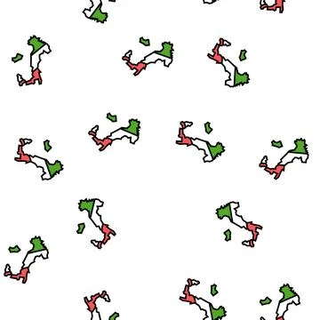 Italy country map flag vector seamless pattern Illustrazione stock