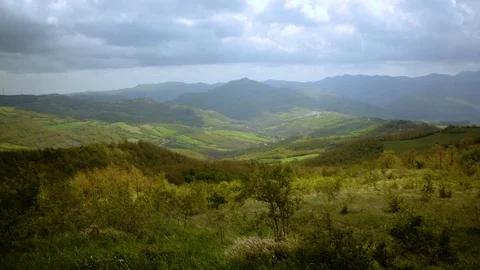 Italy. Emilia-Romagna. The wind walks through the green hills. Stock Footage 87451902