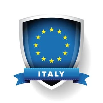 Italy - EU member flag vector shield Stock Illustration