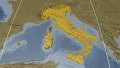 Italy extruded. Bumps. Graticule. 4k or 4k+ Resolution