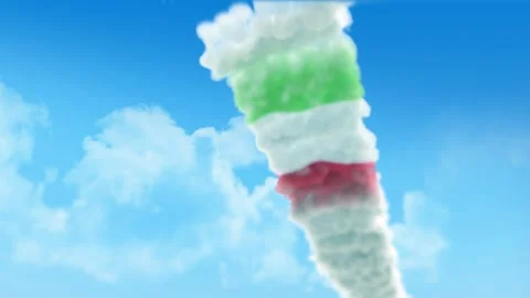 Italy Flag 3D Render Animation Created with Colored Smoke Trails by Aircraft 動画素材 332307787