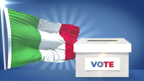 Italy Flag and voting box general election 2024 Stock Footage 342461943