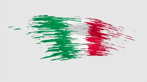 Italy flag animation. Brush painted ital... | Stock Video | Pond5