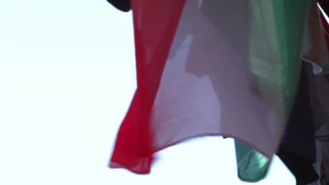 Italy Flag at the balcony Stock Footage 150824294