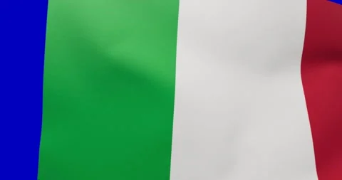 Italy flag on blue screen. Video transition Stock Footage 331670580