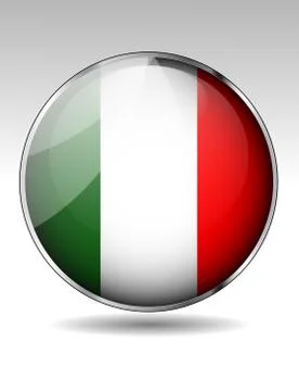 Italy flag button Stock Illustration