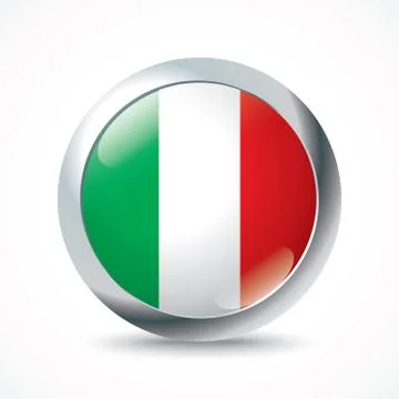 Italy flag button Stock Illustration