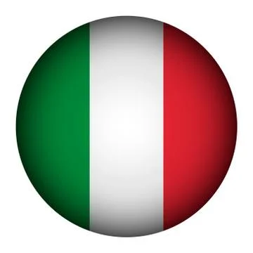 Italy flag button. Stock Illustration