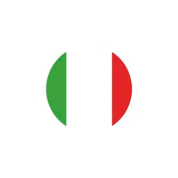 Italy flag on button isolated on white Stock Illustration