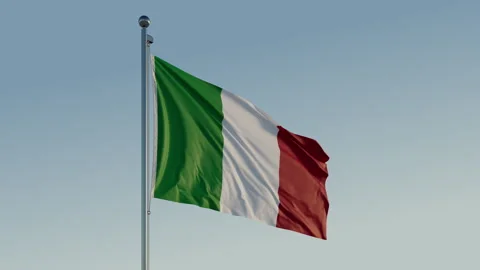 Italy Flag: Cinematic Loopable Motion with Blue Sky in 4K ProRes 422 HQ Stock Footage 267468231