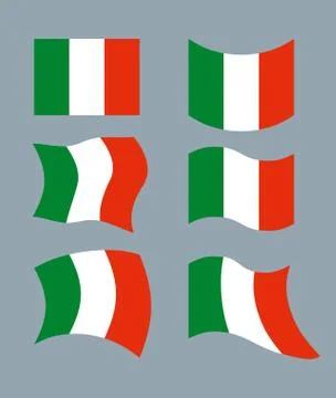 Italy Flag. Developing Italian flag. Set various flags of Italian State. Patr Stock Illustration