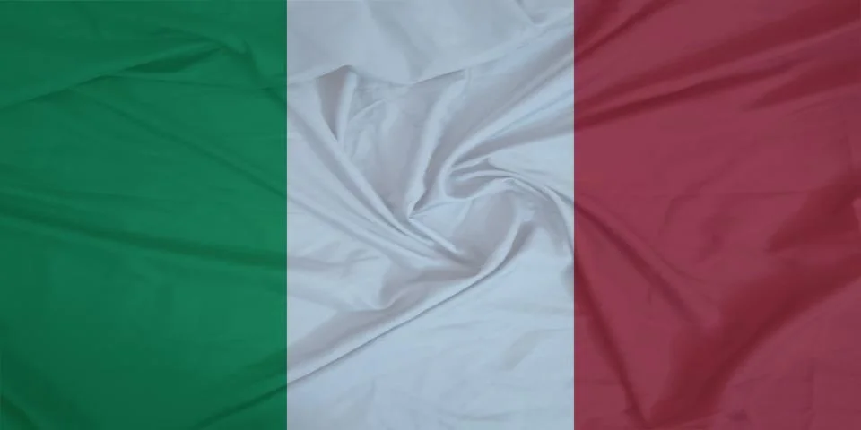 Italy Flag fabric rippling in the wind Stock Photos